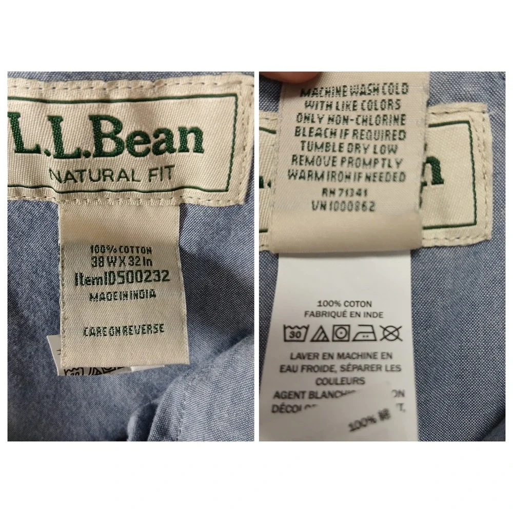 L.L. Bean Natural Fit Khaki Chino Pants 38x32